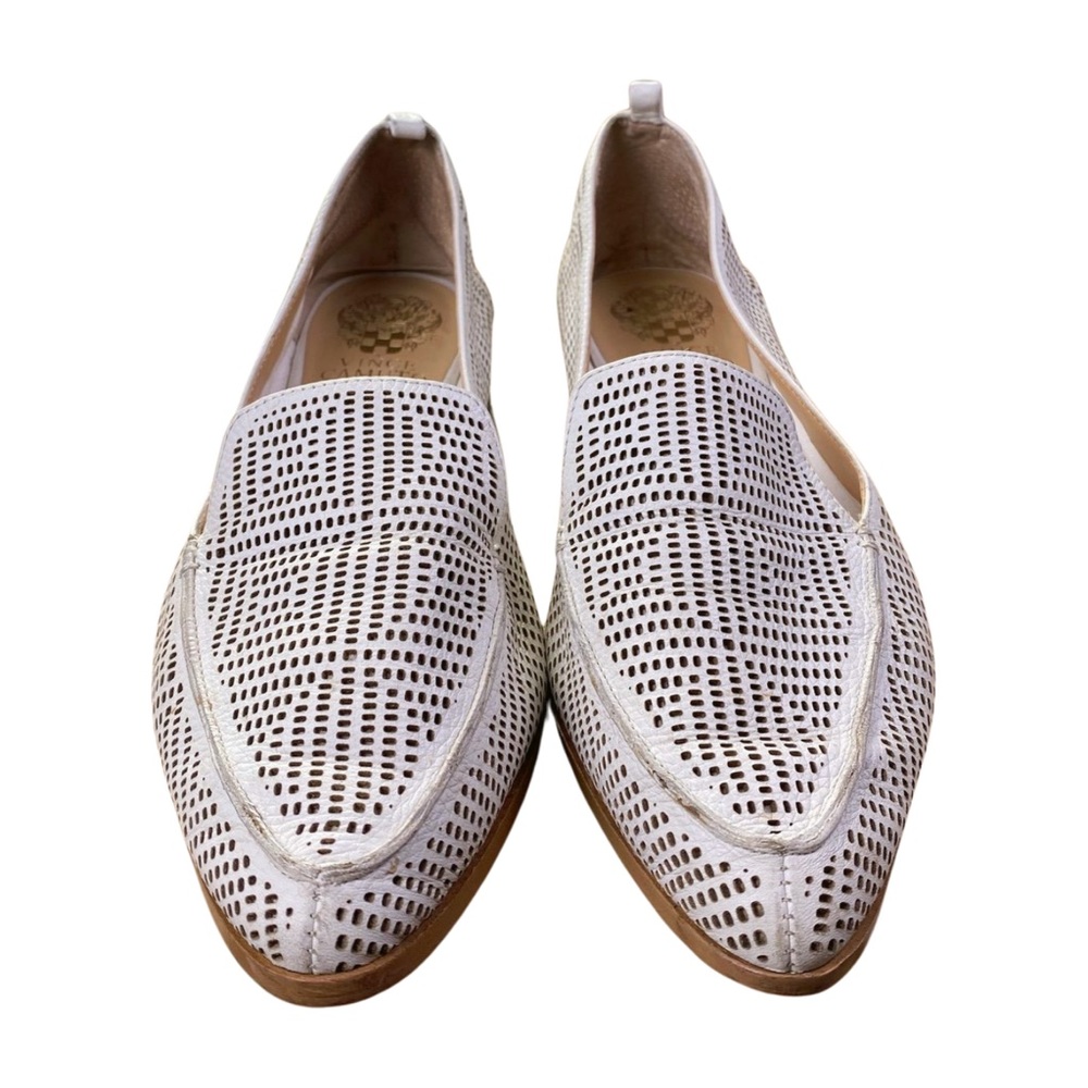 Vince Camuto Kandia White Leather Loafers Size 9 Clean Girl Quiet Luxury - Picture 3 of 12